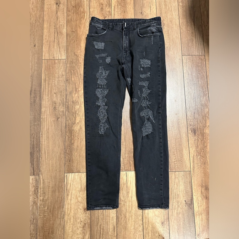 Givenchy-Black-Distressed Jeans